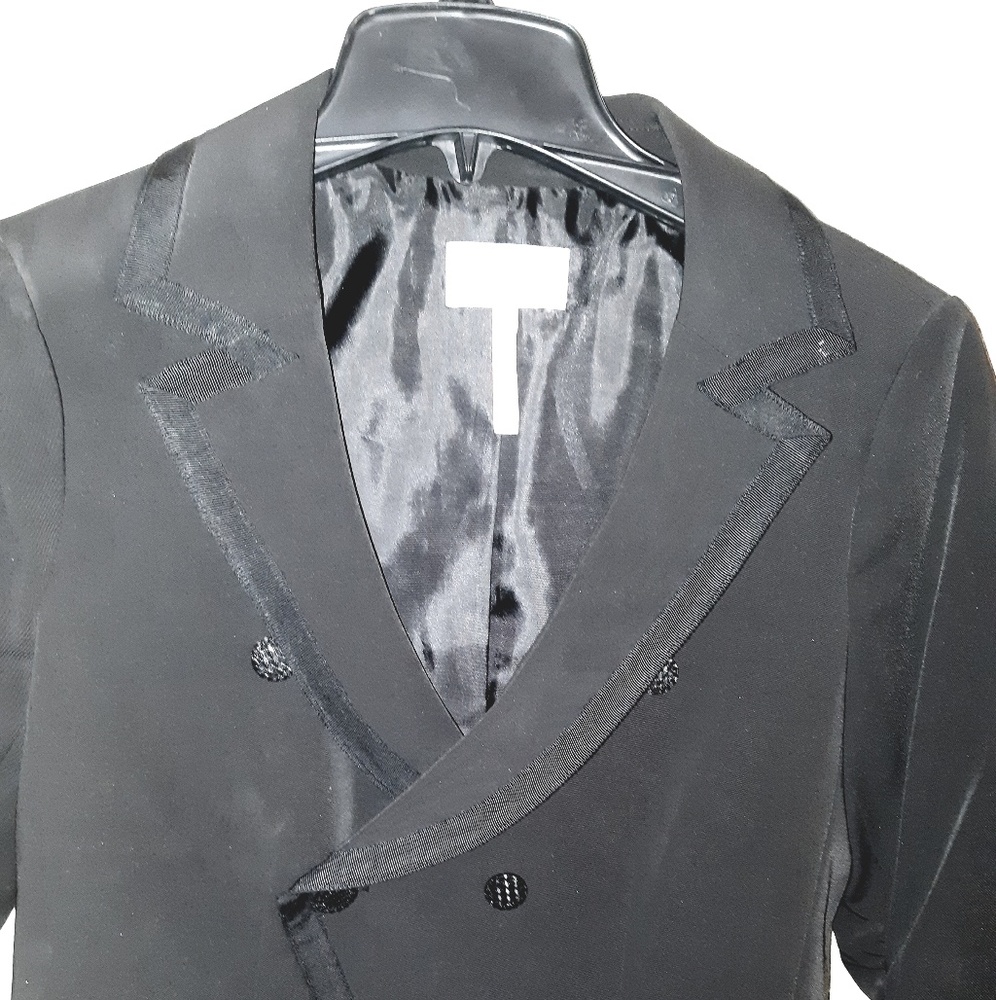 Black blazer with jeweled buttons